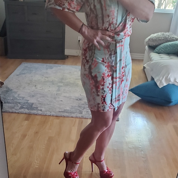 Jessica Simpson floral wrap belted dress - Picture 5 of 5